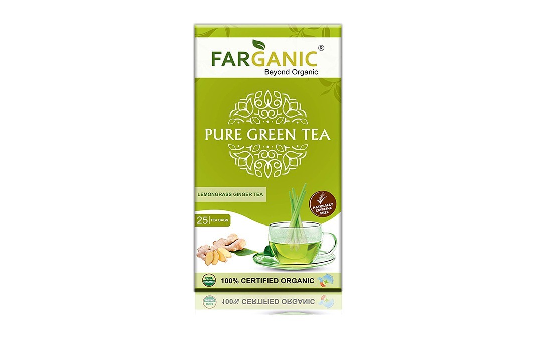 Farganic Pure Green Tea- Lemongrass Ginger Tea   Pack  25 pcs